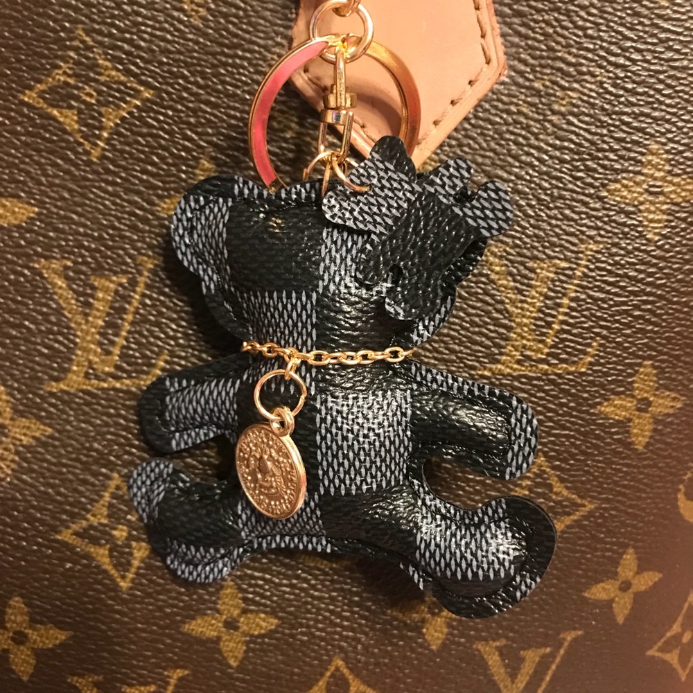 Teddy bear keychain purse charm